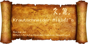 Krautschneider Miklós névjegykártya